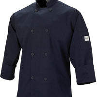 Mercer - Millennia® Navy Blue Poly Cotton Unisex Cook Jacket with Traditional Buttons - M60010NB