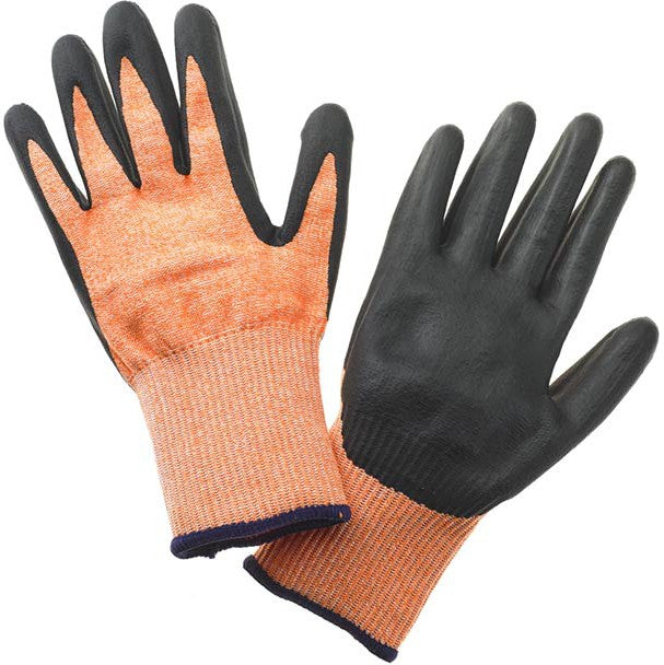 Mercer - Millennia® Nitrile and Nylon Orange/Black Food Processing Gloves with Multi Color Cuff - M33425