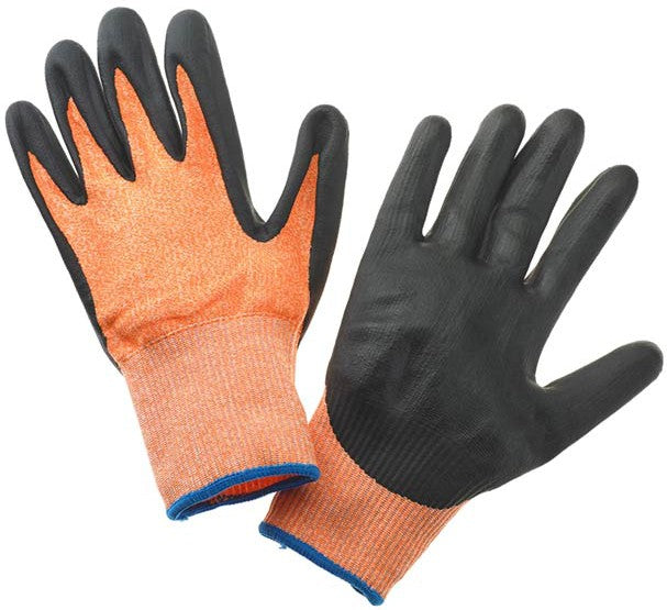 Mercer - Millennia® Nitrile and Nylon Orange/Black Food Processing Gloves with Multi Color Cuff - M33425