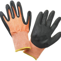 Mercer - Millennia® Nitrile and Nylon Orange/Black Food Processing Gloves with Multi Color Cuff - M33425