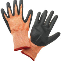 Mercer - Millennia® Nitrile and Nylon Orange/Black Food Processing Gloves with Multi Color Cuff - M33425