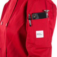 Mercer - Millennia® Poly Cotton Red Women Cook Jacket with Traditional Button - M60020RD