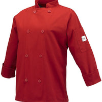 Mercer - Millennia® Poly Cotton Red Women Cook Jacket with Traditional Button - M60020RD