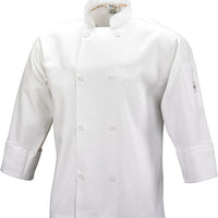 Mercer - Millennia® White Poly Cotton Unisex Cook Jacket with Traditional Buttons - M60010WH
