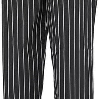 Mercer - Millennia® Yarn-Dyed Poly Cotton Black With White Chalk Stripe Unisex Cook Pant - M60030BCS
