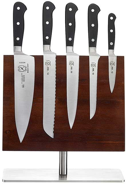 Mercer - Renaissance 11.3" x 9" Leaflet Acacia Magnetic Board and German Steel Knives, Pack Of 6 - M21940