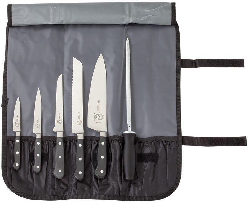 Mercer - Renaissance 21" x 8" x 1" Black German Steel Knife Roll, Pack of 7 - M21850