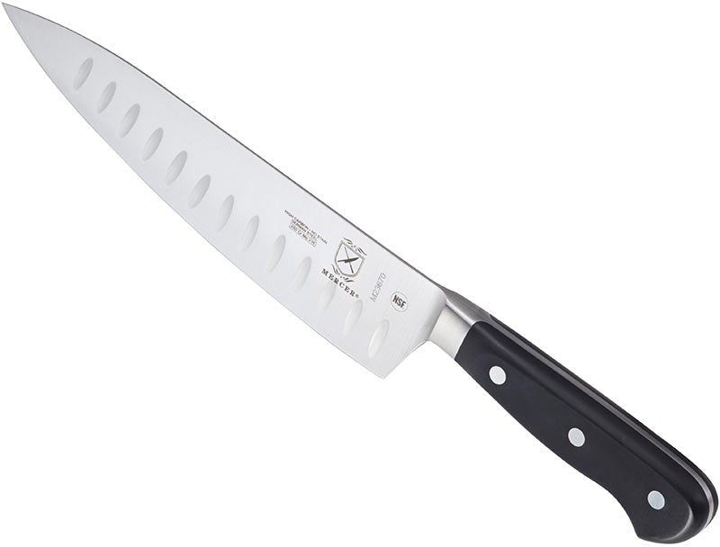 Mercer - Renaissance 8" German Steel Granton Edge Chef's Knife with Black Handle - M23670