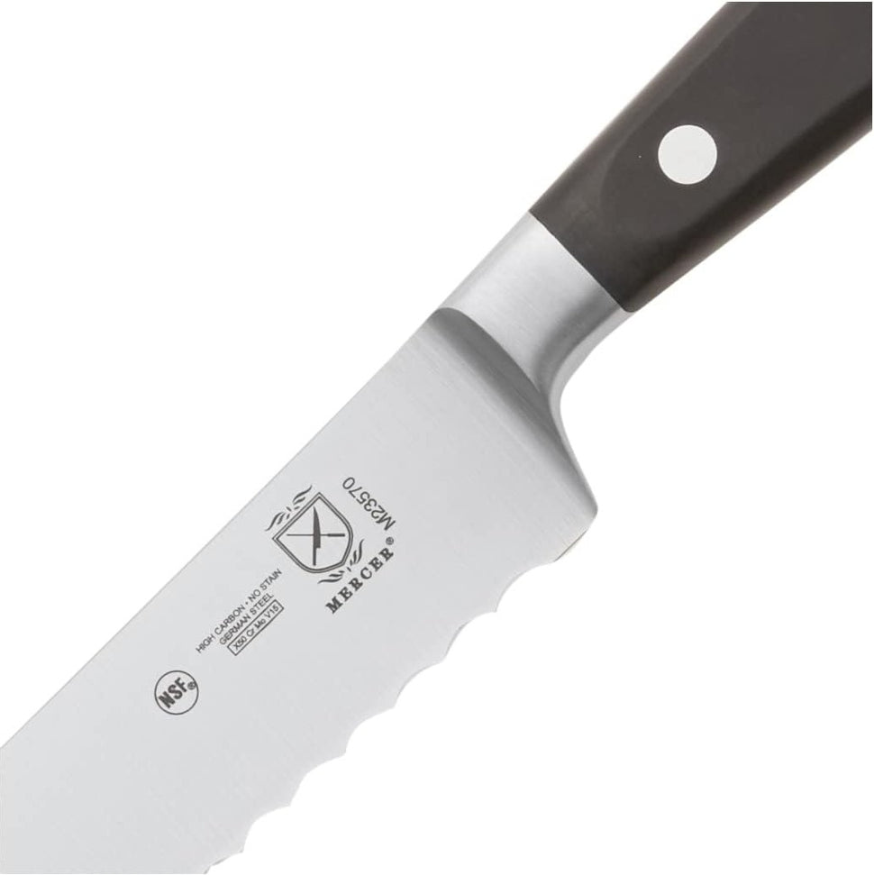 Mercer - Renaissance 8" German Steel Wavy Edge Bread Knife with Black Handle - M23570