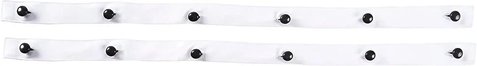 Mercer - Renaissance Black Removable Stud Button Strips for M62090WB Chef Jackets, Pack of 2 - M62996BK