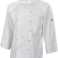 Mercer - Renaissance Poly Cotton White Men's Scoop Neck Chef Jacket - M62010WH