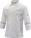 Mercer - Renaissance Poly Cotton White Men's Scoop Neck Chef Jacket with Black Piping on Neck and Cuffs - M62020WB