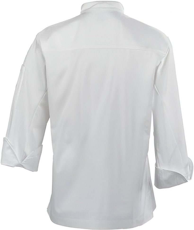 Mercer - Renaissance Poly Cotton White Women's Scoop Neck Chef Jacket - M62040WH
