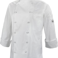 Mercer - Renaissance Poly Cotton White Women's Scoop Neck Chef Jacket - M62040WH