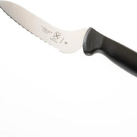 Mercer - Ultimate 6" Japanese Steel Wavy Edge Offset Bread Knife with Black Handle - M18134BK