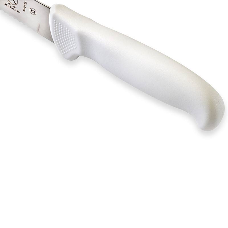 Mercer - Ultimate White 10" Stainless Steel Wavy Edge Curved Bread Knife with White Handle - M18132