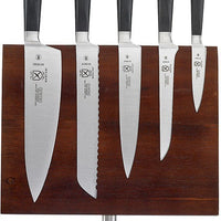 Mercer - Zum 11.3" x 9" Leaflet Acacia Magnetic Board and German Steel Knives, Pack Of 6 - M21944