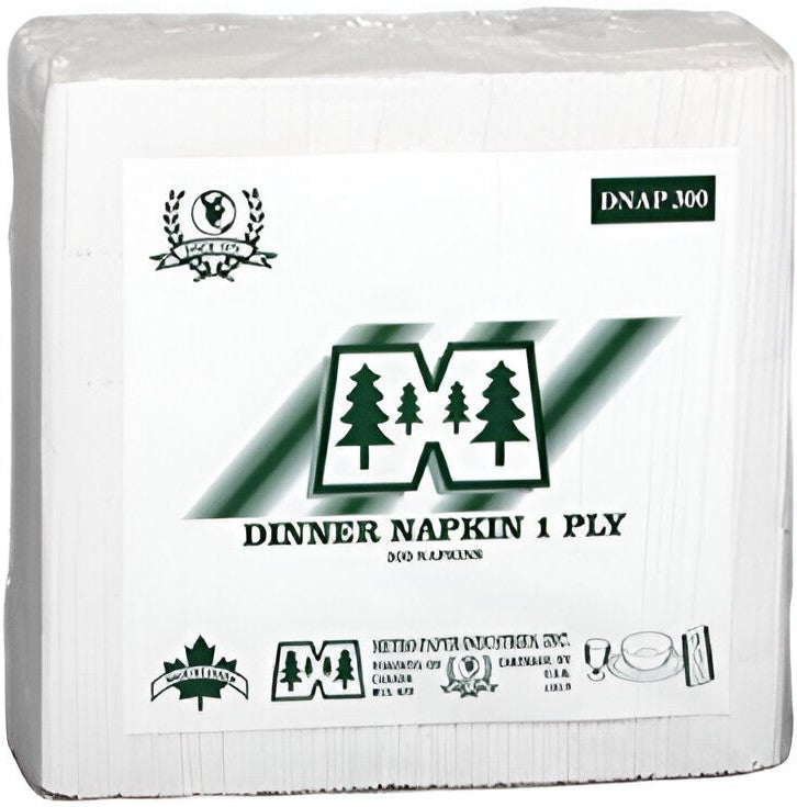 Metro - 1 ply White Dinner Napkins, 3000/Cs - 07225