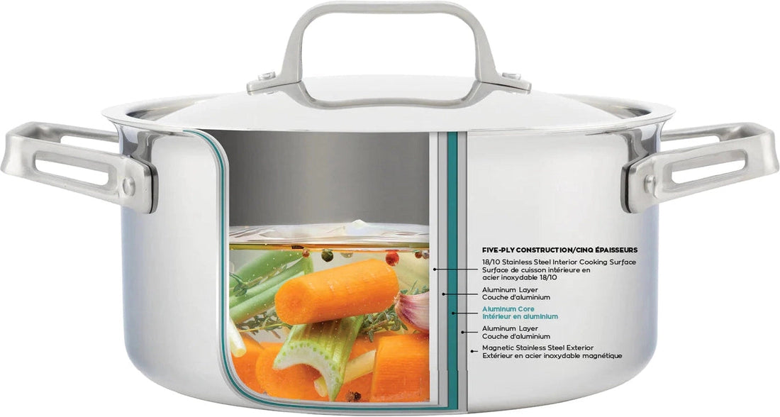 Meyer - 10 PC ProClad 5-Ply Aluminum Core Stainless Steel Cookware Set - 3801-10-00
