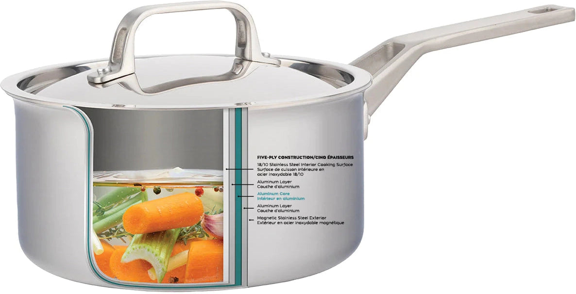 Meyer - 10 PC ProClad 5-Ply Aluminum Core Stainless Steel Cookware Set - 3801-10-00