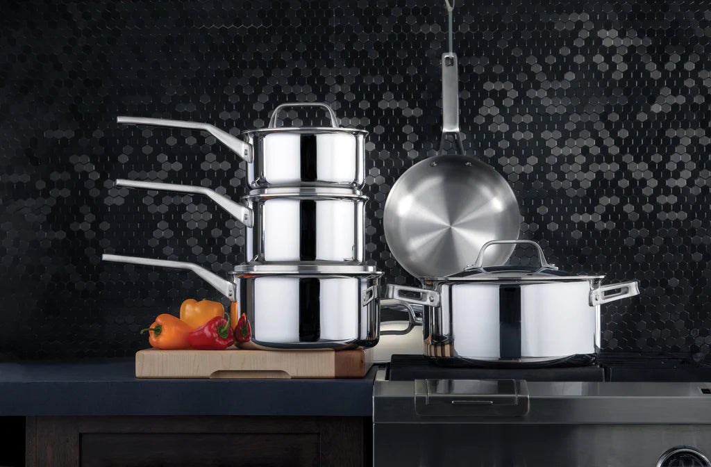 Meyer - 10 PC ProClad 5-Ply Aluminum Core Stainless Steel Cookware Set - 3801-10-00
