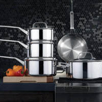 Meyer - 10 PC ProClad 5-Ply Aluminum Core Stainless Steel Cookware Set - 3801-10-00