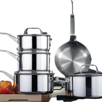 Meyer - 10 PC ProClad 5-Ply Aluminum Core Stainless Steel Cookware Set - 3801-10-00