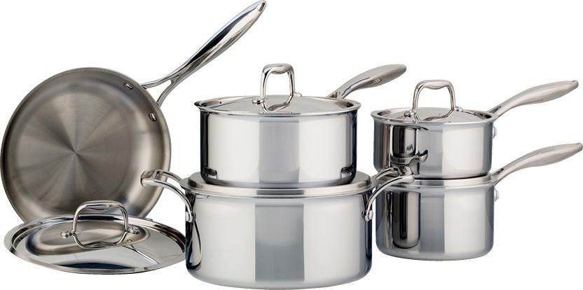 Meyer - 10 PC SuperSteel Tri-Ply Clad Cookware Set - 3501-10-00