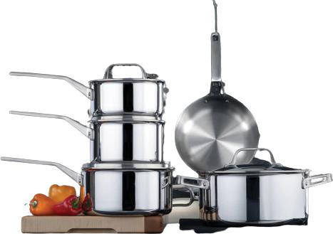 Meyer - 10 PC ProClad 5-Ply Aluminum Core Stainless Steel Cookware Set - 3801-10-00