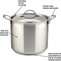 Meyer - 14 L Confederation Series Stock Pot with Lid - 2401-28-14