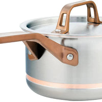 Meyer - 2 L CopperClad 5-Ply Copper Core Stainless Steel Saucepan with Lid - 3906-16-02
