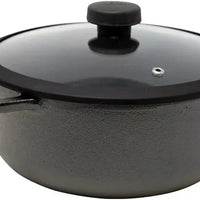 Meyer - 24 cm Black Cast Iron Sauteuse With Glass Lid - 48497