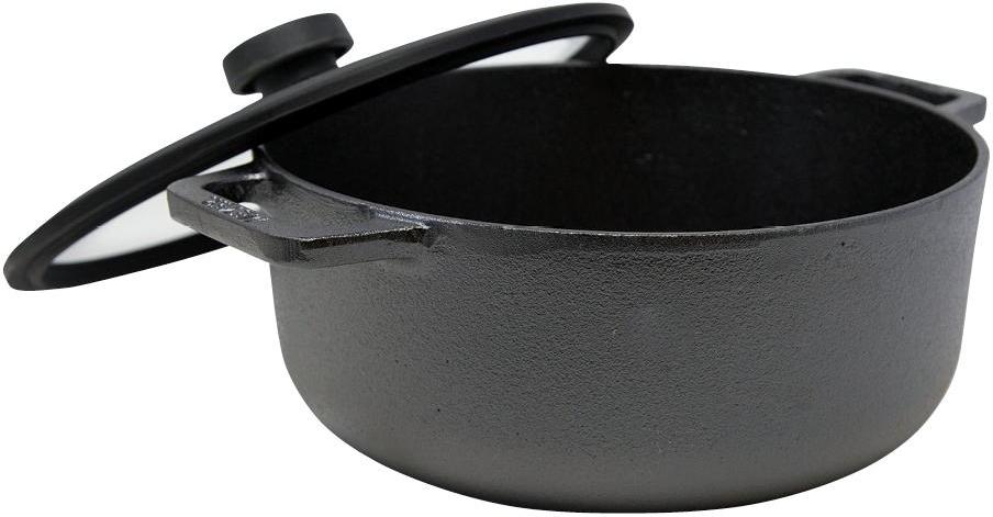 Meyer - 24 cm Black Cast Iron Sauteuse With Glass Lid - 48497