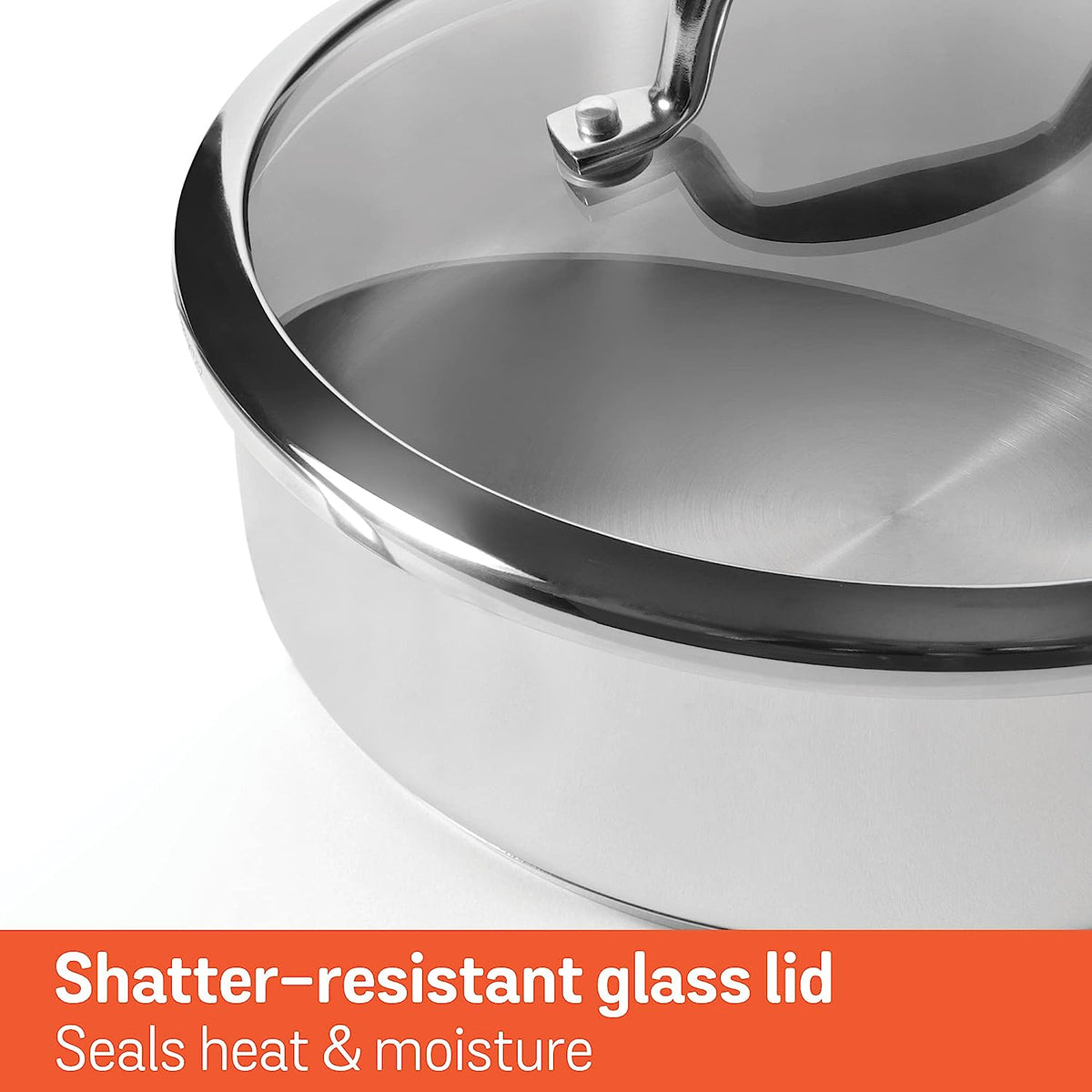 Meyer - 24 cm Nouvelle Stainless Steel Sauté Pan With Lid - 8508-24-22