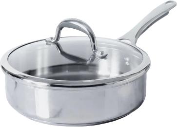 Meyer - 24 cm Nouvelle Stainless Steel Sauté Pan With Lid - 8508-24-22