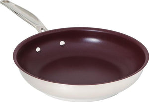 Meyer - 24 cm Stainless Steel Non-Stick Fry Pan Confederation Series - Malbec Red - 2418-24-00