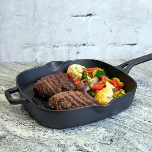 Meyer - 25 cm Cast Iron Grill Pan with Bilingual Packaging- 48492