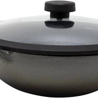 Meyer - 26 cm Cast Iron Kadai with Lid Knob Bilingual Packaging - 48495