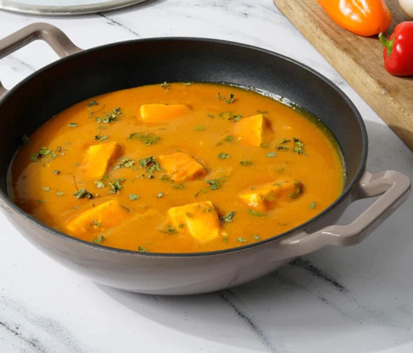 Meyer - 26 cm Grey Cast Iron Kadai With Glass Lid, Enamel Finish - 48603-C