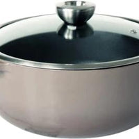Meyer - 26 cm Grey Cast Iron Sauteuse With Glass Lid, Enamel Finish - 48604-C - DISCONTINUED