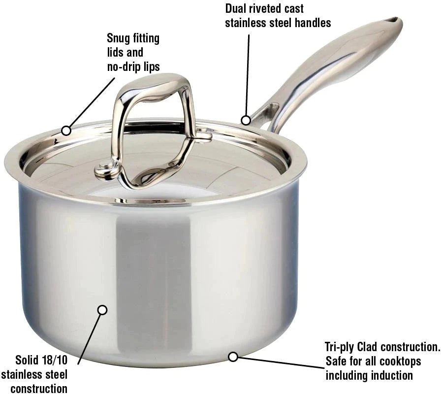 Meyer - 3 L SuperSteel Tri-ply Clad Saucepan with Cover - 3506-20-03