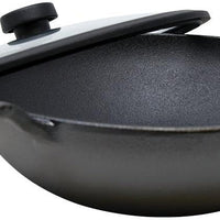 Meyer - 30 cm Cast Iron Kadai with lid Knob Bilingual Packaging - 48496 - DISCONTINUED