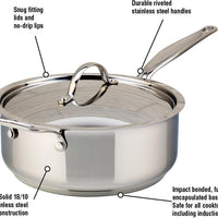Meyer - 4 L Confederation Series Sauté Pan with Lid - 2408-24-04