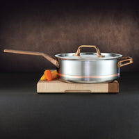 Meyer - 4 L CopperClad 5-Ply Copper Core Stainless Steel Sauté Pan with Lid - 3908-24-04