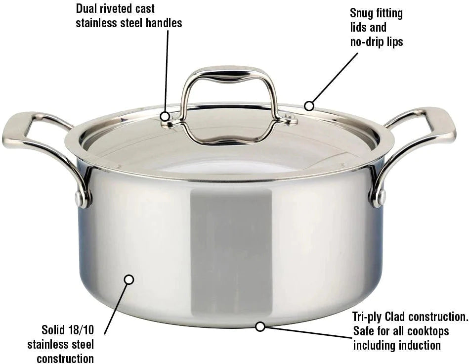 Meyer - 5 L SuperSteel Tri-ply Clad Dutch Oven with Cover - 3507-24-05