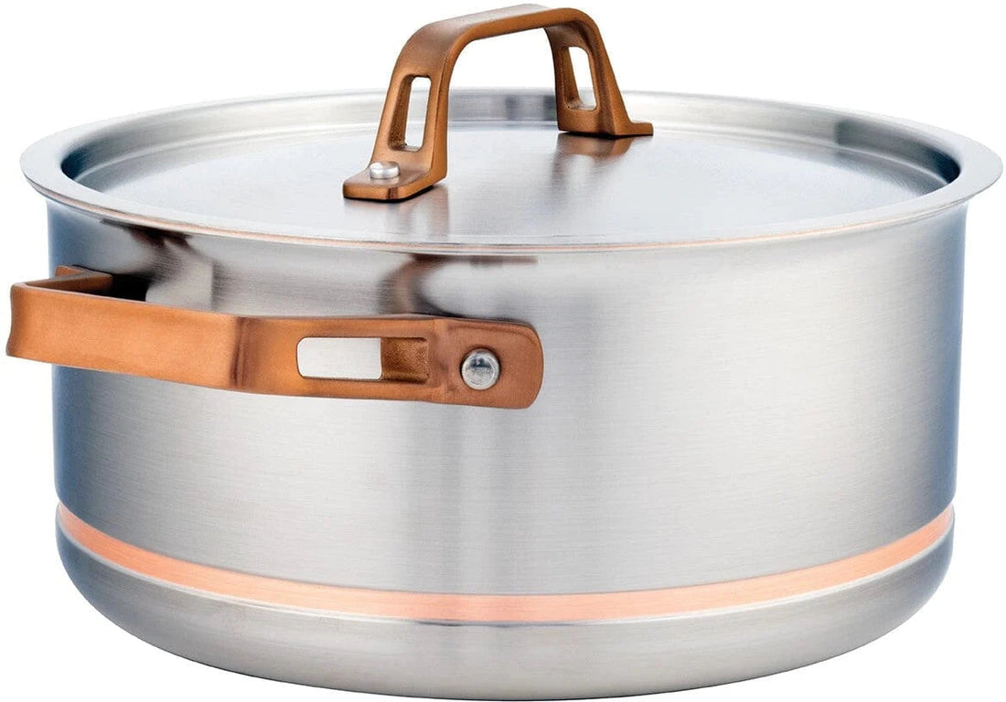 Meyer - 5.1 L CopperClad 5-Ply Copper Core Stainless Steel Dutch Oven with Lid - 3907-24-51