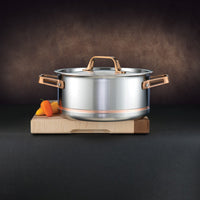 Meyer - 5.1 L CopperClad 5-Ply Copper Core Stainless Steel Dutch Oven with Lid - 3907-24-51