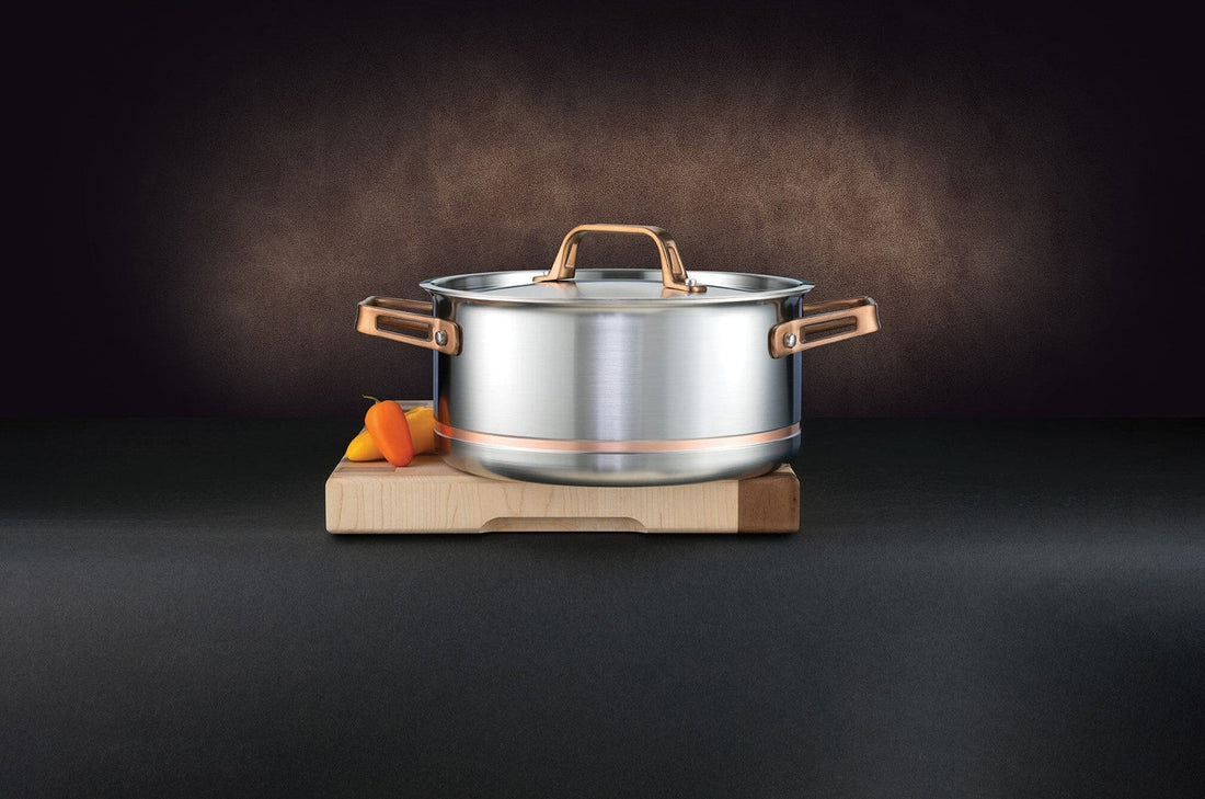 Meyer - 5.1 L CopperClad 5-Ply Copper Core Stainless Steel Dutch Oven with Lid - 3907-24-51 - ETA MAY