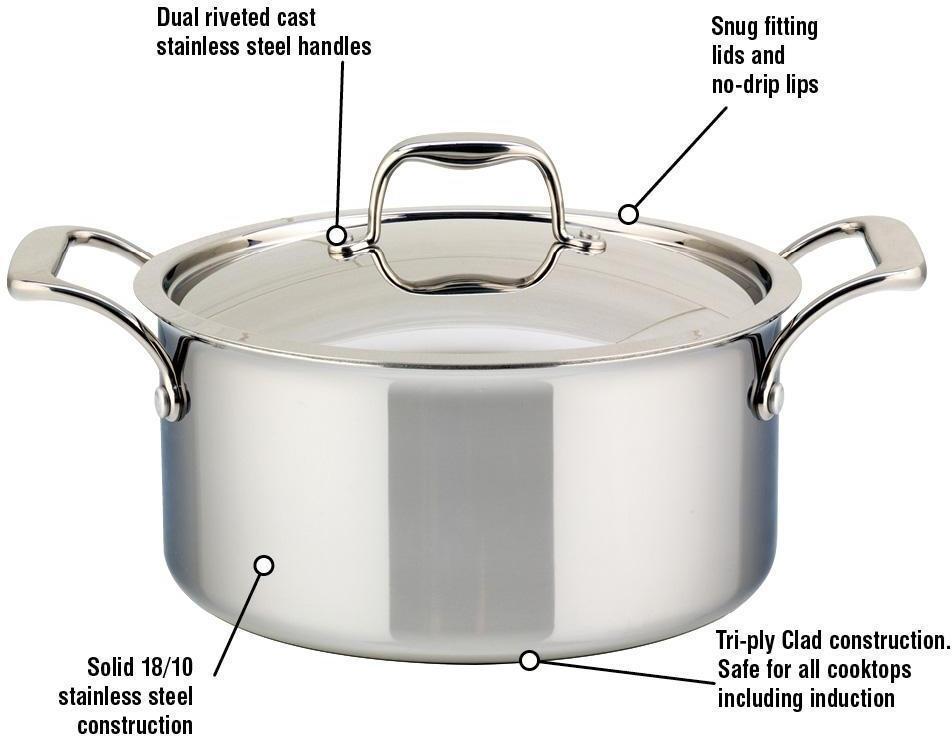 Meyer - 9 L SuperSteel Tri-ply Clad Dutch Oven with Cover - 3507-28-09