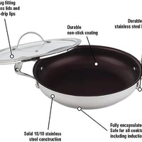 Meyer - SuperSteel 11"/28cm Everyday Pan Non Stick Skillet with Cover - 3513-28-00